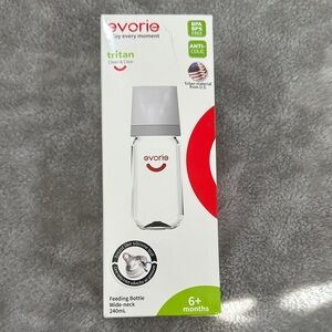 Clear Feeding Bottle with Gray Cap